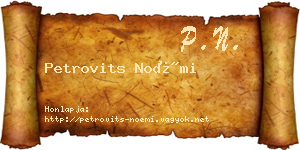 Petrovits Noémi névjegykártya