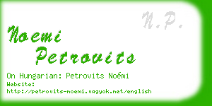 noemi petrovits business card